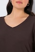 Shirt, slim, V-hals, lange mouw
