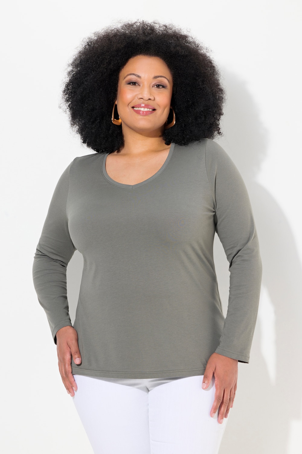 Große Größen Shirt, Damen, grau, Größe: 54/56, Baumwolle, Ulla Popken