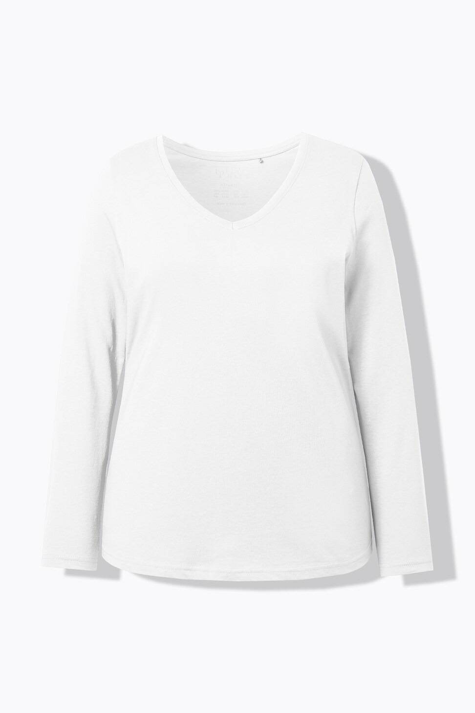 Ulla Popken Camicetta Donna Con Scollo A V – Maniche Lunghe, Vestibilità Relaxed, Puro Cotone