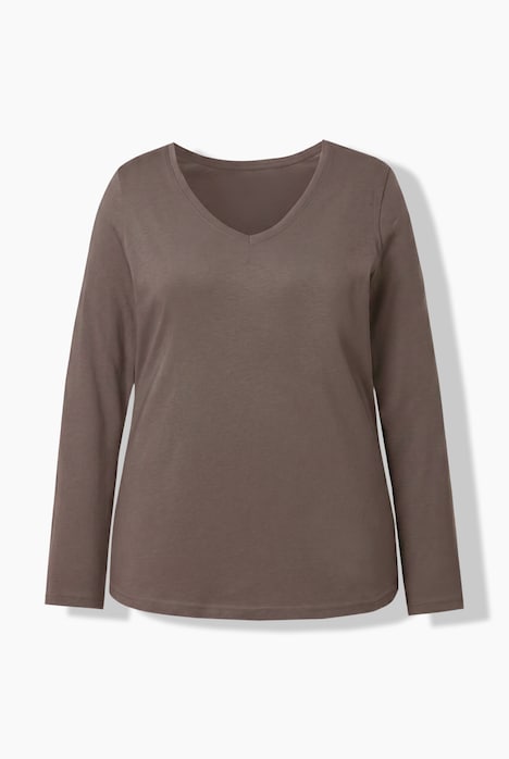 Shirt, Slim, V-Ausschnitt, Langarm
