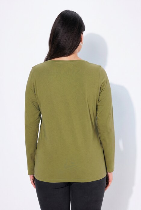 Shirt, Slim, V-Ausschnitt, Langarm