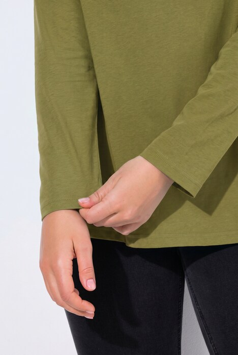 Shirt, Slim, V-Ausschnitt, Langarm