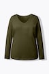 Shirt, slim, V-hals, lange mouw