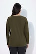 Shirt, slim, V-hals, lange mouw