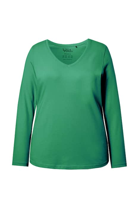 Tričko, Slim, výstřih do V, dlouhé rukávy