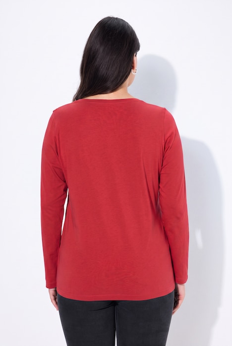 Shirt, Slim, V-Ausschnitt, Langarm