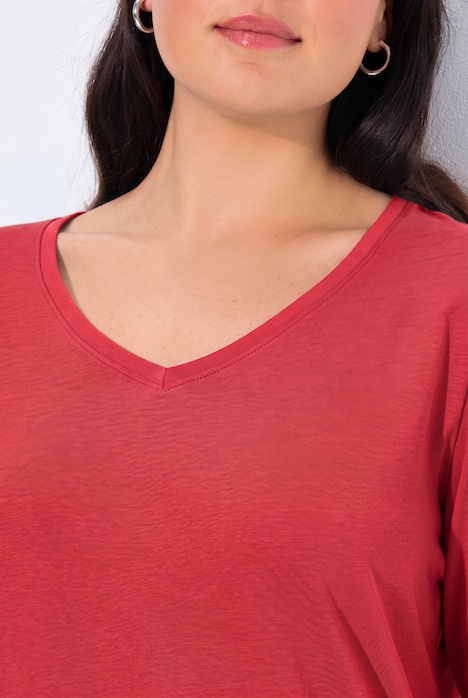 Shirt, Slim, V-Ausschnitt, Langarm