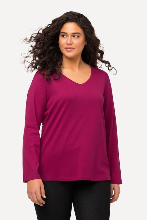 VICHYIE Damen Langarm Top Mit V-Ausschnitt - Bequemes Basic Für Jeden Tag