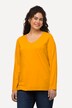 V-Neck Long Sleeves Slim Fit Cotton Knit Tee