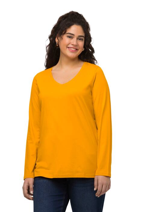 Tričko, Slim, výstřih do V, dlouhé rukávy