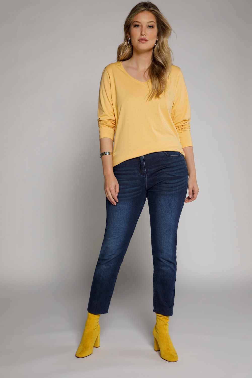 Grote Maten shirt, Dames, beige, Maat: 50/52, Katoen, Ulla Popken Grote Maten shirt, Dames, beige, Maat: 50/52, Katoen, Ulla Popken