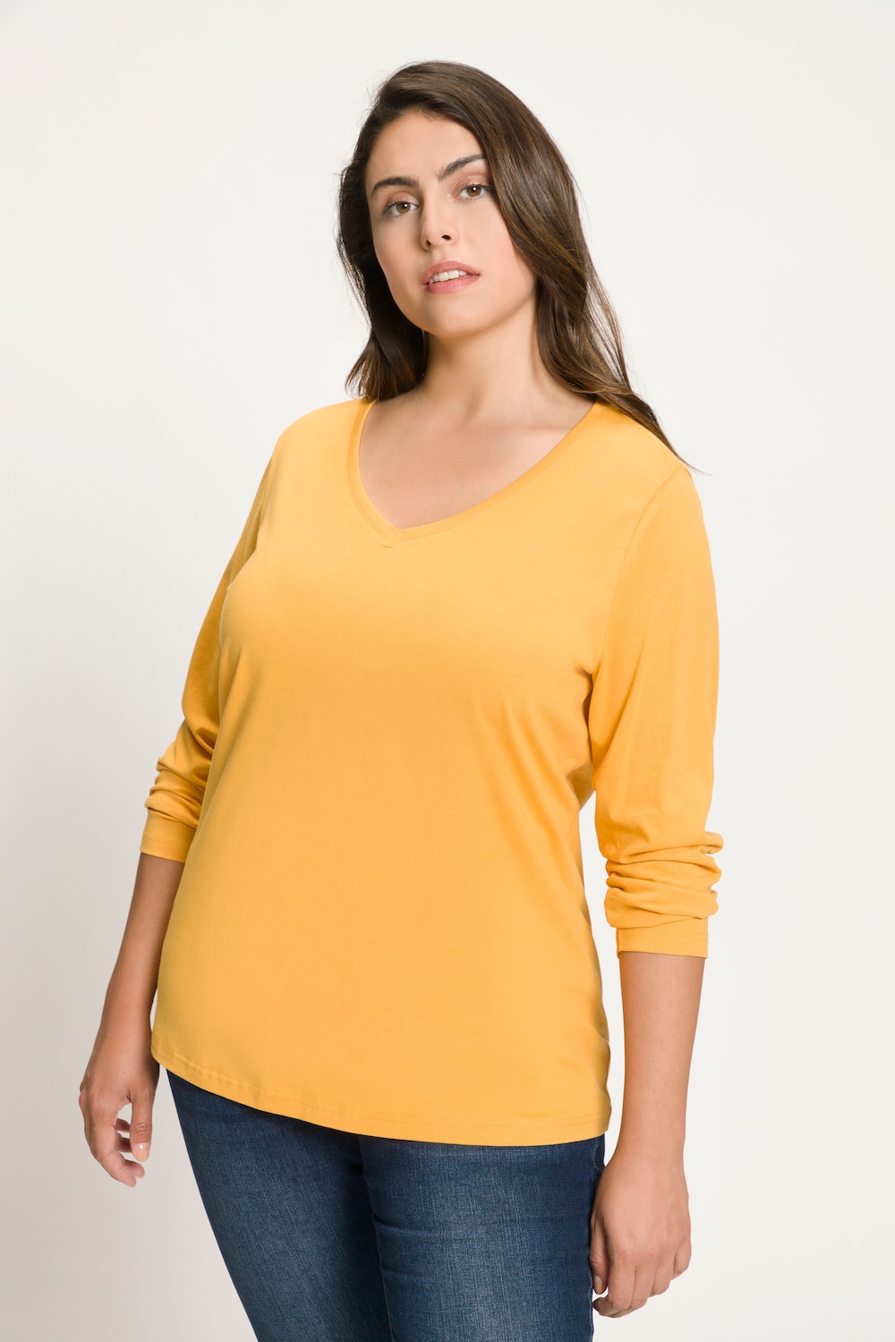 Grote Maten shirt, Dames, oranje, Maat: 42/44, Ulla Popken