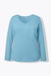 Shirt, slim, V-hals, lange mouw