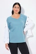 Shirt, slim, V-hals, lange mouw