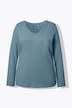 Shirt, slim, V-hals, lange mouw
