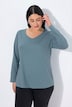Shirt, slim, V-hals, lange mouw