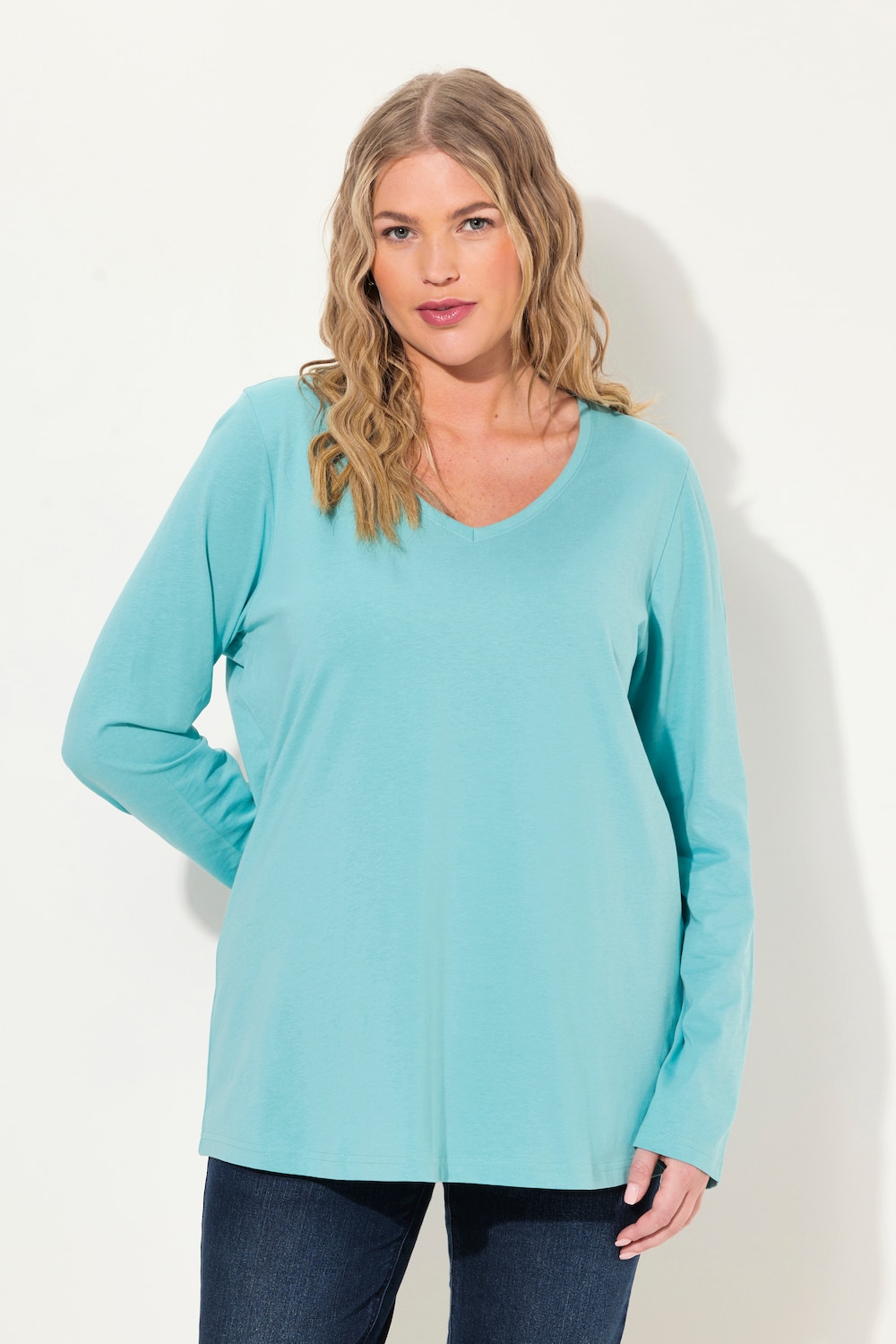 Große Größen Shirt, Damen, türkis, Größe: 46/48, Baumwolle, Ulla Popken