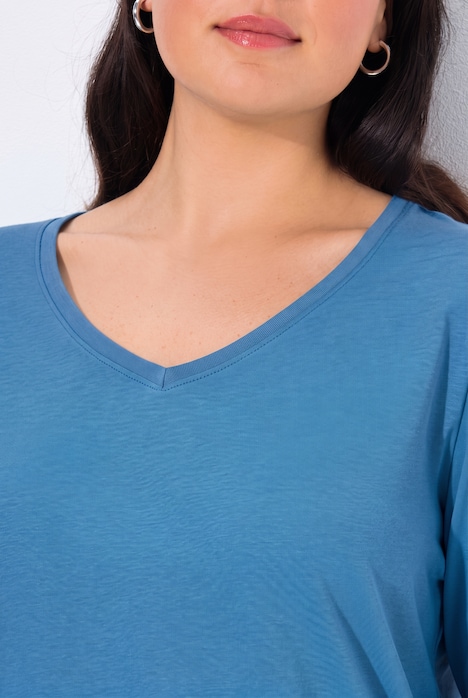 Shirt, Slim, V-Ausschnitt, Langarm
