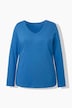 Shirt, slim, V-hals, lange mouw