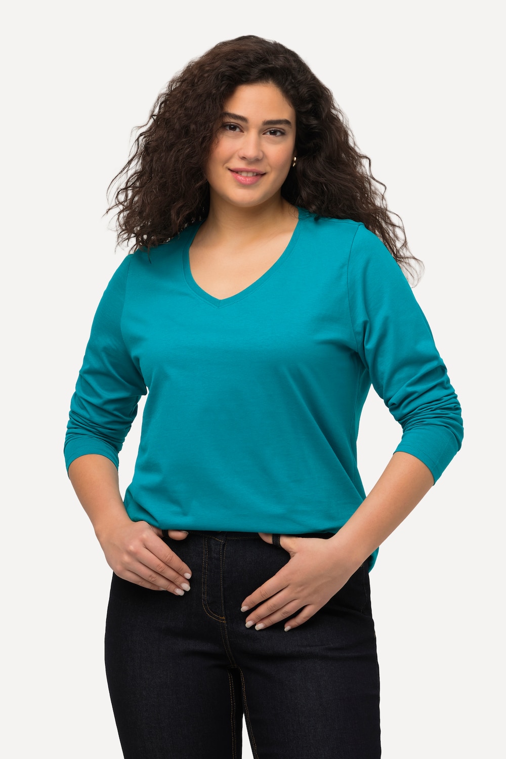 Grote Maten Shirt, Dames, groen, Maat: 46/48, Katoen, Ulla Popken