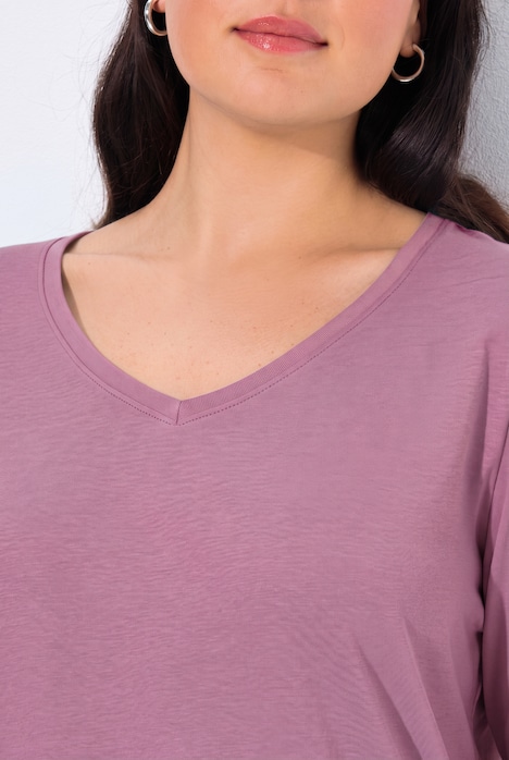 Shirt, Slim, V-Ausschnitt, Langarm