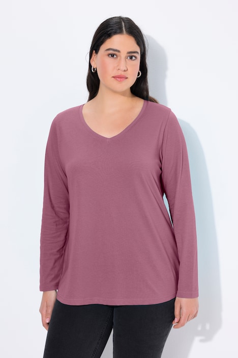 Shirt, Slim, V-Ausschnitt, Langarm
