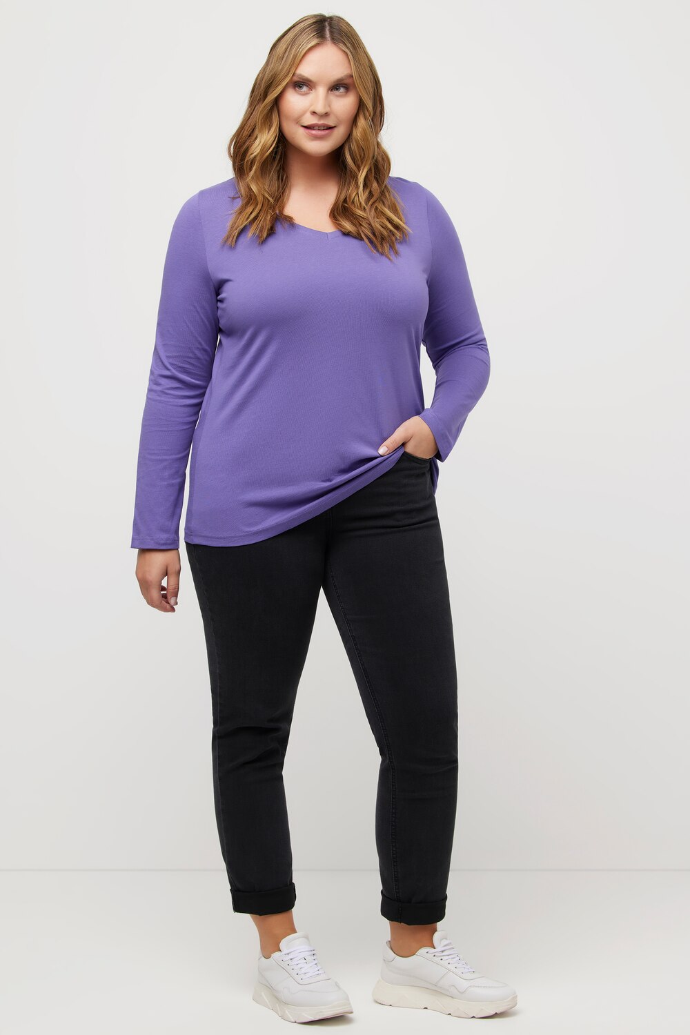 Grote Maten shirt, Dames, paars, Maat: 50/52, Ulla Popken