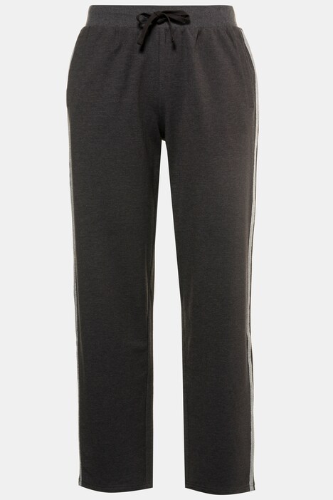 black trousers with silver side stripe