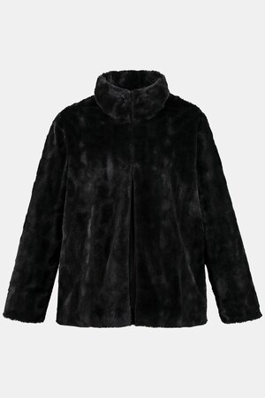 Ulla Popken Kuschelweiche Webpelzjacke mit Satinfutter, kurze Form - Große Größen