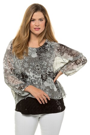 Ulla Popken Blouse Oversized Dubbellaags Wijde Ronde Hals Grote Maten ulla popken kopen in de aanbieding Ulla Popken Blouse Oversized Dubbellaags Wijde Ronde Hals Grote Maten ulla popken kopen in de aanbieding