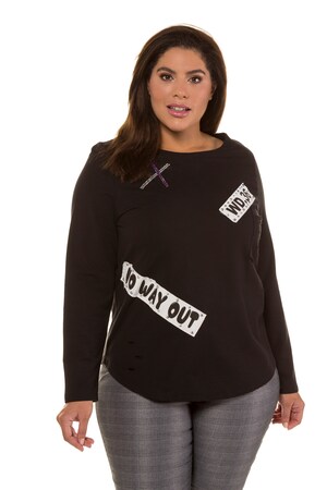 Ulla Popken Sweatshirt Wijde Ronde Hals Grote Maten ulla popken kopen in de aanbieding