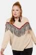 Pullover, Strukturstrick, Fransen, oversized