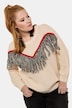 Pullover, Strukturstrick, Fransen, oversized