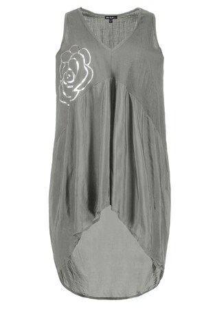 Ulla Popken Jurk Chiffon Inzet Nonchalant Model V Hals Grote Maten ulla popken kopen in de aanbieding