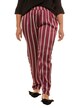 Soft Shimmering Stripe Elastic Waist Stretch Pants