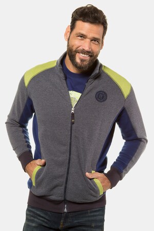 Ulla Popken Sweatjacke, Colorblocking, Langarm - Große Größen