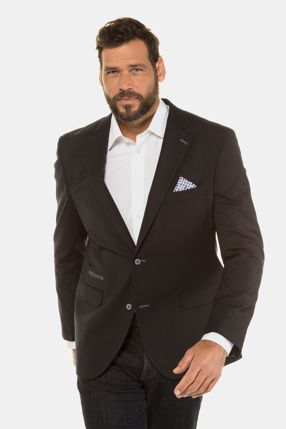 Grote Maten blazer, Heren, blauw, Maat: 56, Polyester/Wol, JP1880 male 56