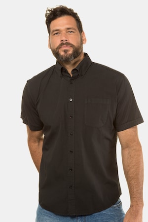 Ulla Popken Hemd, Halbarm, Buttondown-Kragen, Modern Fit - Große Größen
