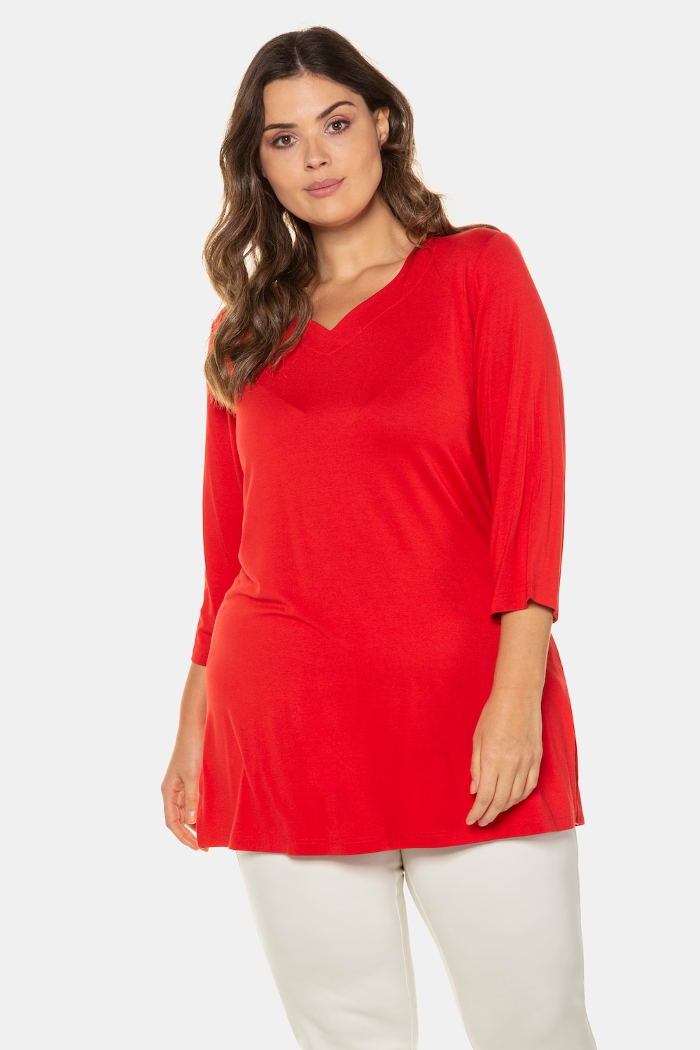 Grote Maten Shirt, Dames, rood, Maat: 42/44, Viscose, Ulla Popken Grote Maten Shirt, Dames, rood, Maat: 42/44, Viscose, Ulla Popken
