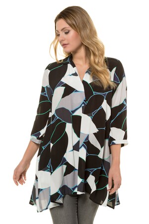 Ulla Popken Tunieklang Model Open Overhemdkraag 34 Mouwen Steekzakken Grote Maten ulla popken kopen in de aanbieding