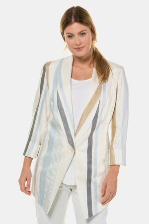 Ulla Popken Blazer, Streifendesign, Lyocell, Schalkragen, selection - Große Größen