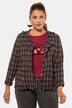 Blazer, Karo, Fransen, offene Form, Langarm