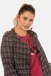Blazer, Karo, Fransen, offene Form, Langarm