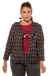Fringe Edge Check Open Front Jacket