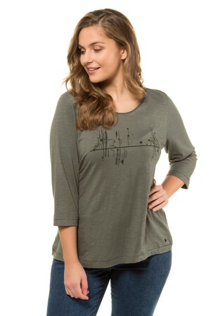 Ulla Popken Shirt Classic 34 Mouwen Biokatoen Grote Maten ulla popken kopen in de aanbieding