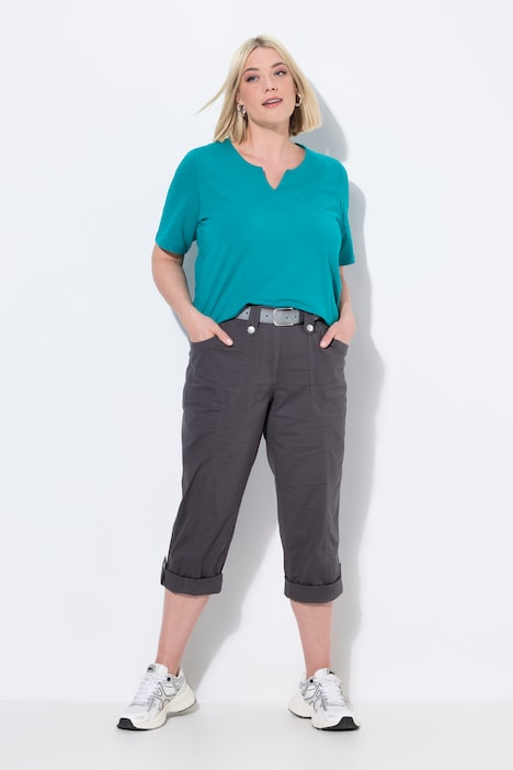 Pantalon cargo 7/8 avec attaches, taille confortable