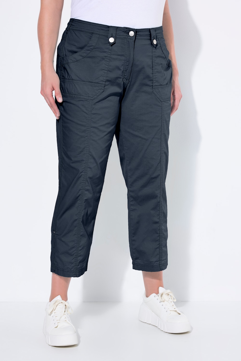 Große Größen 7/8-Cargohose, Damen, blau, Größe: 44, Baumwolle, Ulla Popken