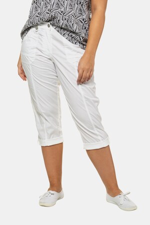 Duże rozmiary Spodnie 7/8, damska, białe, rozmiar: 54, bawełna/elastan, Ulla Popken