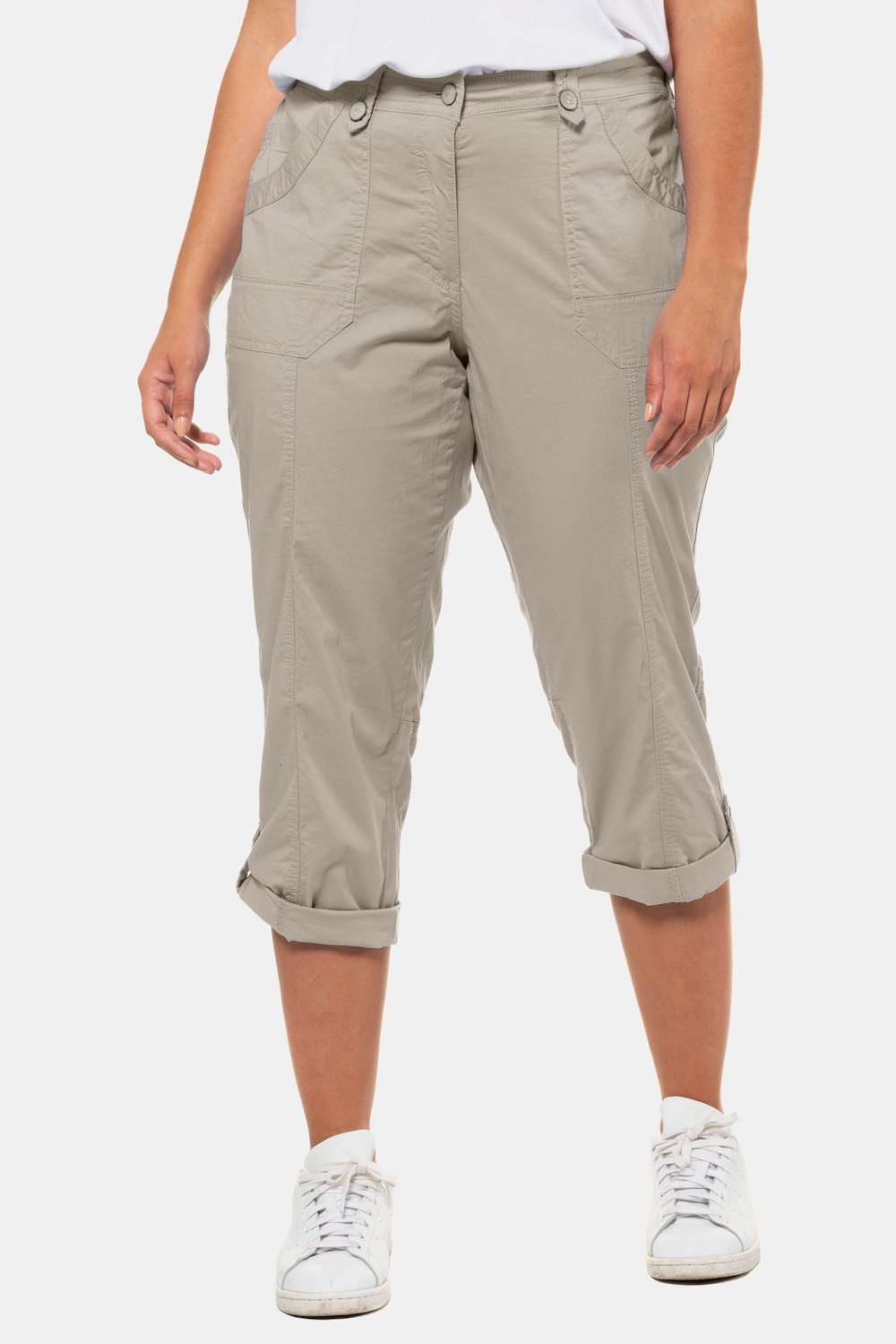 Image of Grosse Grössen 7/8-Cargohose, Damen, beige, Größe: 62, Baumwolle, Ulla Popken