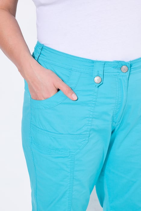 Pantalon cargo 7/8. Taille confortable, Attaches
